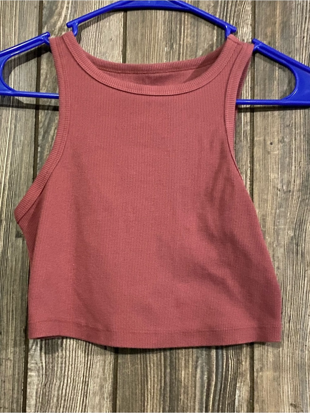Ribbed Sleeveless Crop Tank - Mauve Pink